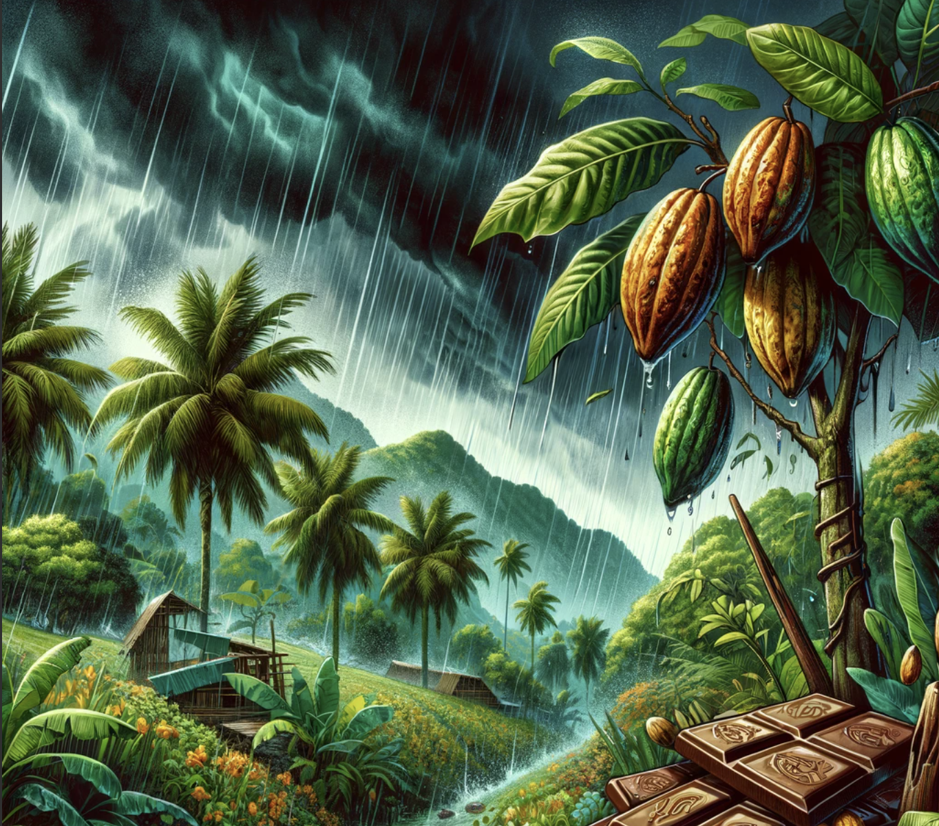 cocoa farms wind rain